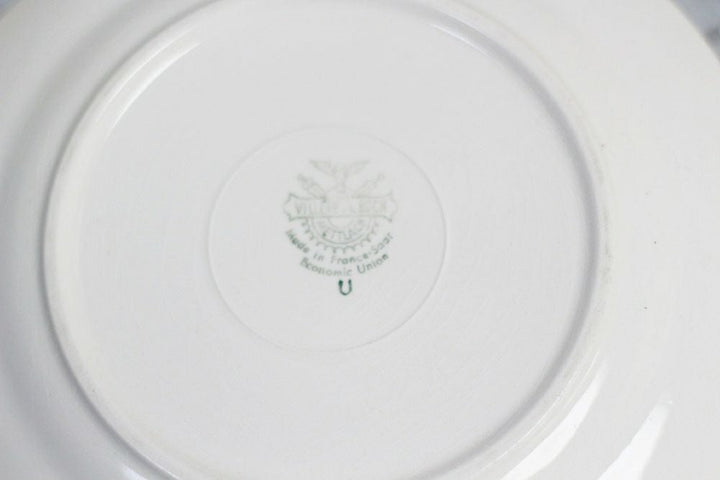 アンティーク皿 フラワーリムプレート 白 花リム皿 Villeroy & Boch
