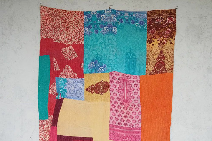 KANTHA(カンタ)・パッチワーク刺し子の大判ファブリック140x200cm1