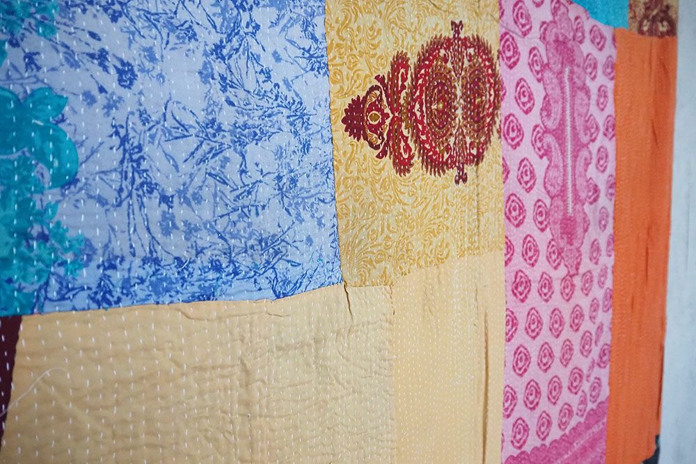 KANTHA(カンタ)・パッチワーク刺し子の大判ファブリック140x200cm6