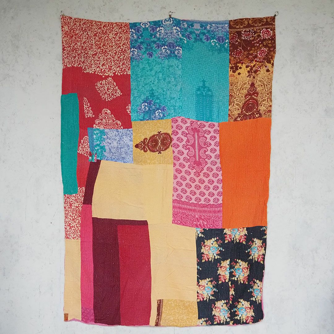 KANTHA(カンタ)・パッチワーク刺し子の大判ファブリック140x200cm9