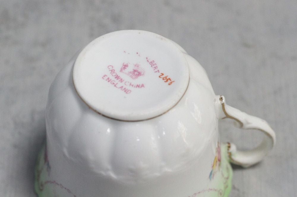 アンティークティーカップトリオ イギリス ROYAL ALBERT CROWN CHINAバックスタンプ6