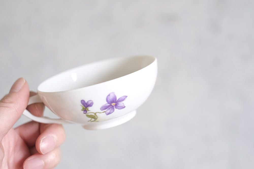 アンティークカップ&ソーサ 菫 フランス LIMOGES UNIQUE 55
