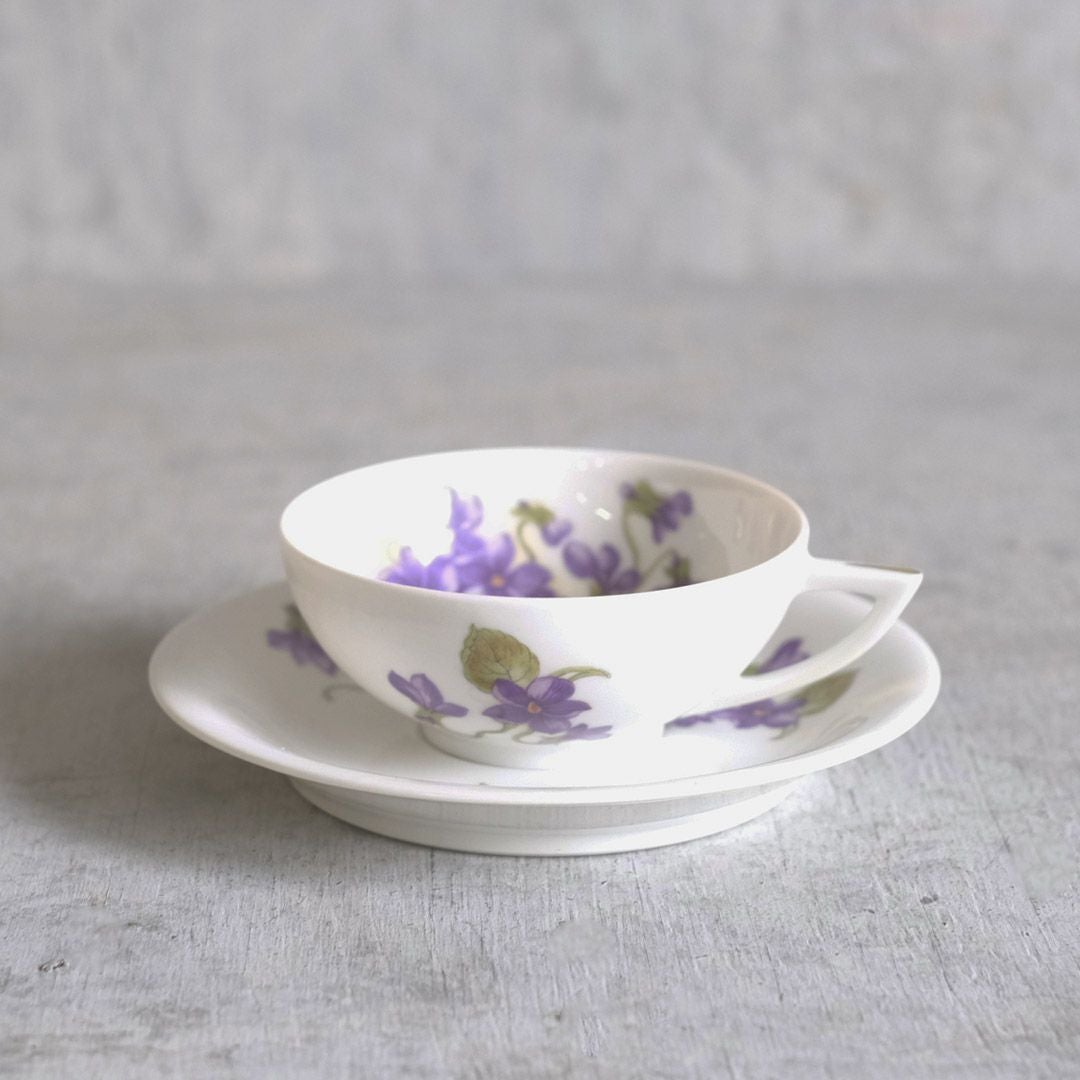 アンティークカップ&ソーサ 菫 フランス LIMOGES UNIQUE  バイオレット10