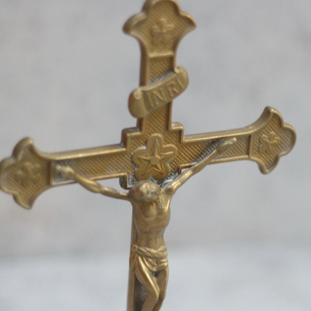 アンティーク 真鍮の十字架/フランス crucifix(クルーシフィクス) 宗教小物22