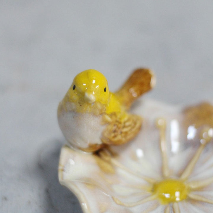陶器のバードトレイ 花と小鳥 アクセサリー 収納7