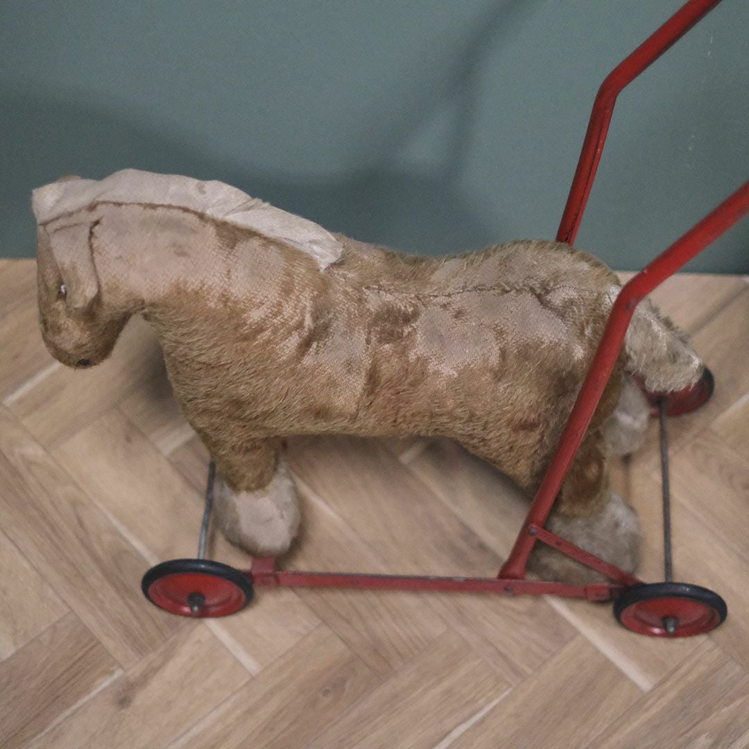 アンティーク チャイルドトイホースウォーカー イギリス 仔馬の幼児用手押し車 玩具6
