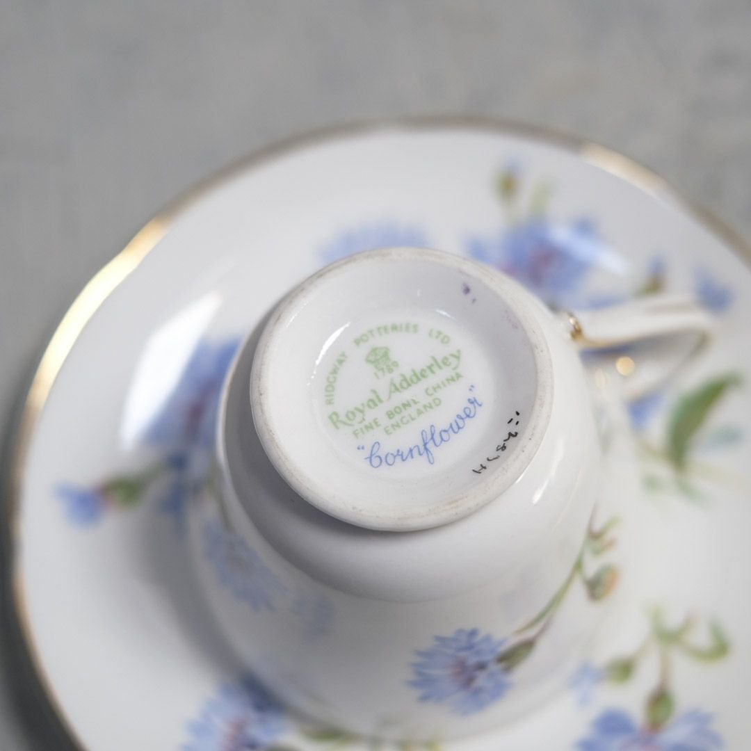 ヴィンテージ ティーカップ&ソーサー Royal Adderley エスプレッソ ハーブティー イギリス 矢車菊7