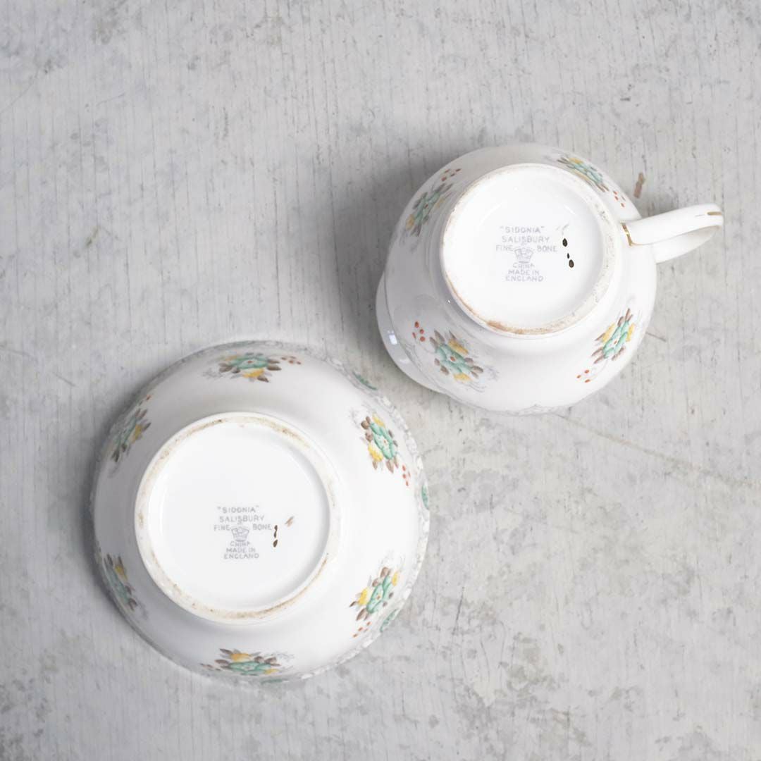 ヴィンテージミルクポット&シュガーボウルセット SIDONIA SALISBURY 「Salisbury Sidonia Bone China」88