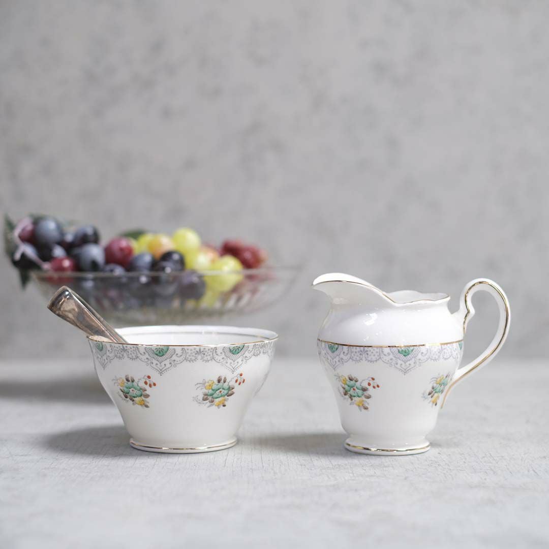 ヴィンテージミルクポット&シュガーボウルセット SIDONIA SALISBURY 「Salisbury Sidonia Bone China」陶器10