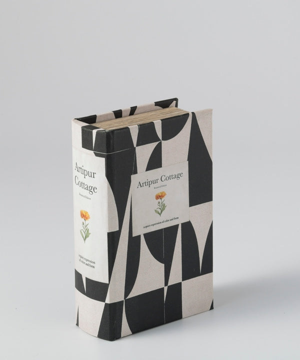 ブックボックスS 幾何学模様 ブラック 本型収納ボックス 小物入れ