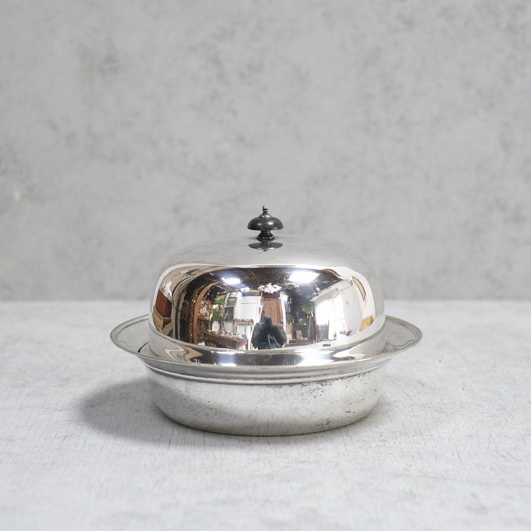 アンティーク マフィンディッシュ Harrison Brothers & Howson イギリス シルバープレート 保温ができる蓋つきのお皿1