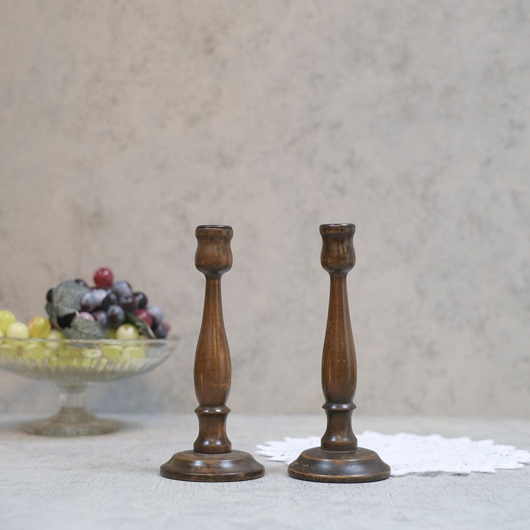 ヴィンテージ 陶器製チャンバースティック Royal Creamware キャンドル