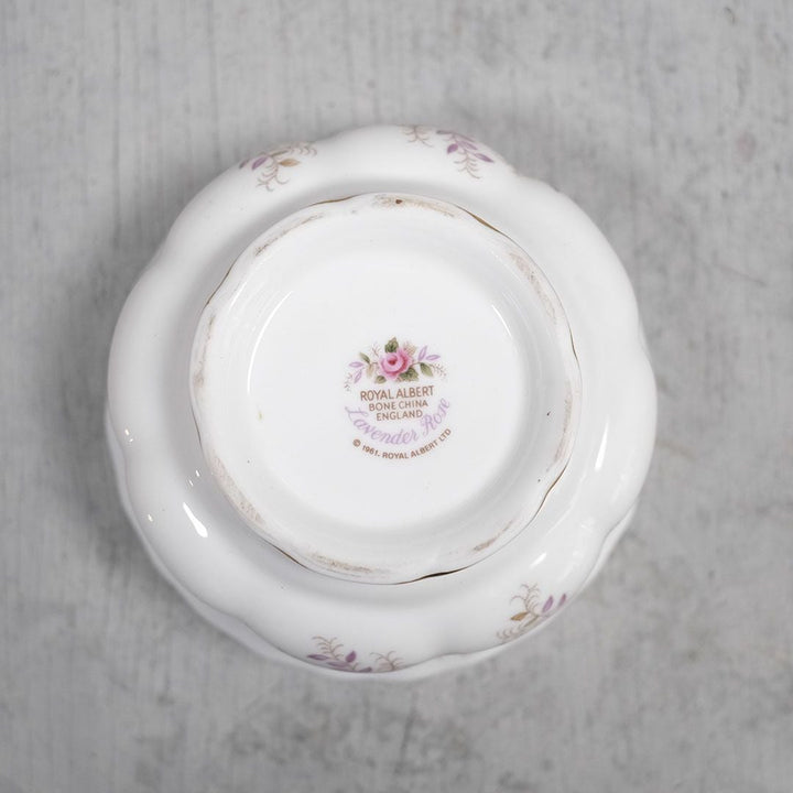 ヴィンテージ Royal Albertシュガーボウル/lavender rose ロイヤルアルバート イギリス ラベンダーローズバックスタンプ5