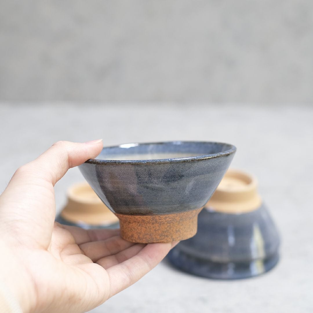 美濃焼 茶碗 青 飯椀 手触りの良い土の質感22