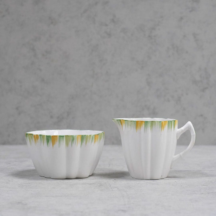 アンティーク ミルクジャグ シュガーボウル アールデコ イギリス MELBA BONE CHINA メルバ1