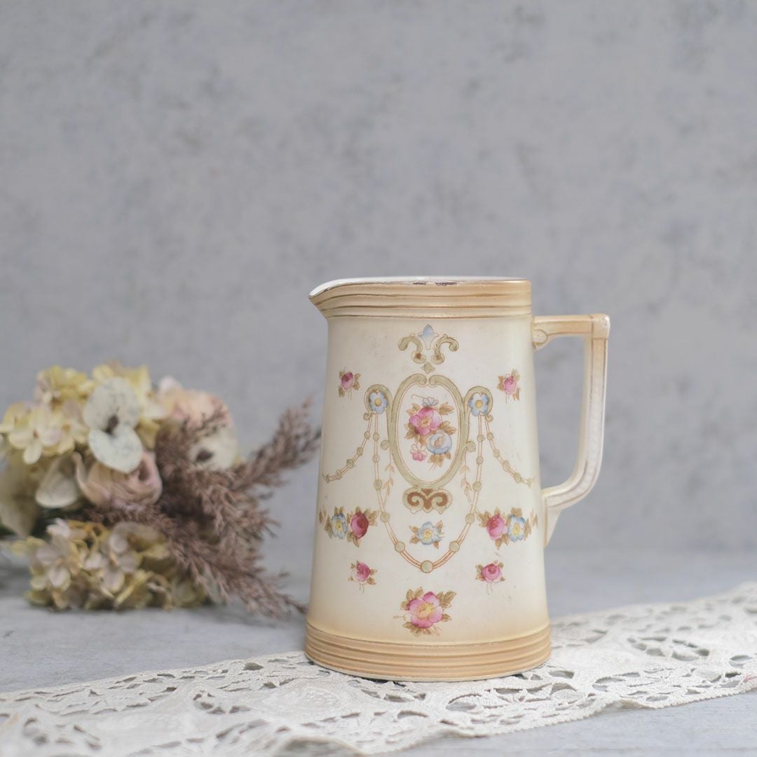 アンティークジャグ イギリス CROWN DEVON(クラウンデボン) 陶器の花瓶 h17.5cm花瓶9