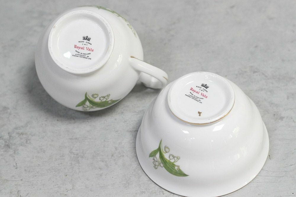 ヴィンテージティーウェア ミルクポット シュガーボウル イギリス 鈴蘭 ROYAL VALE/アンティーク食器