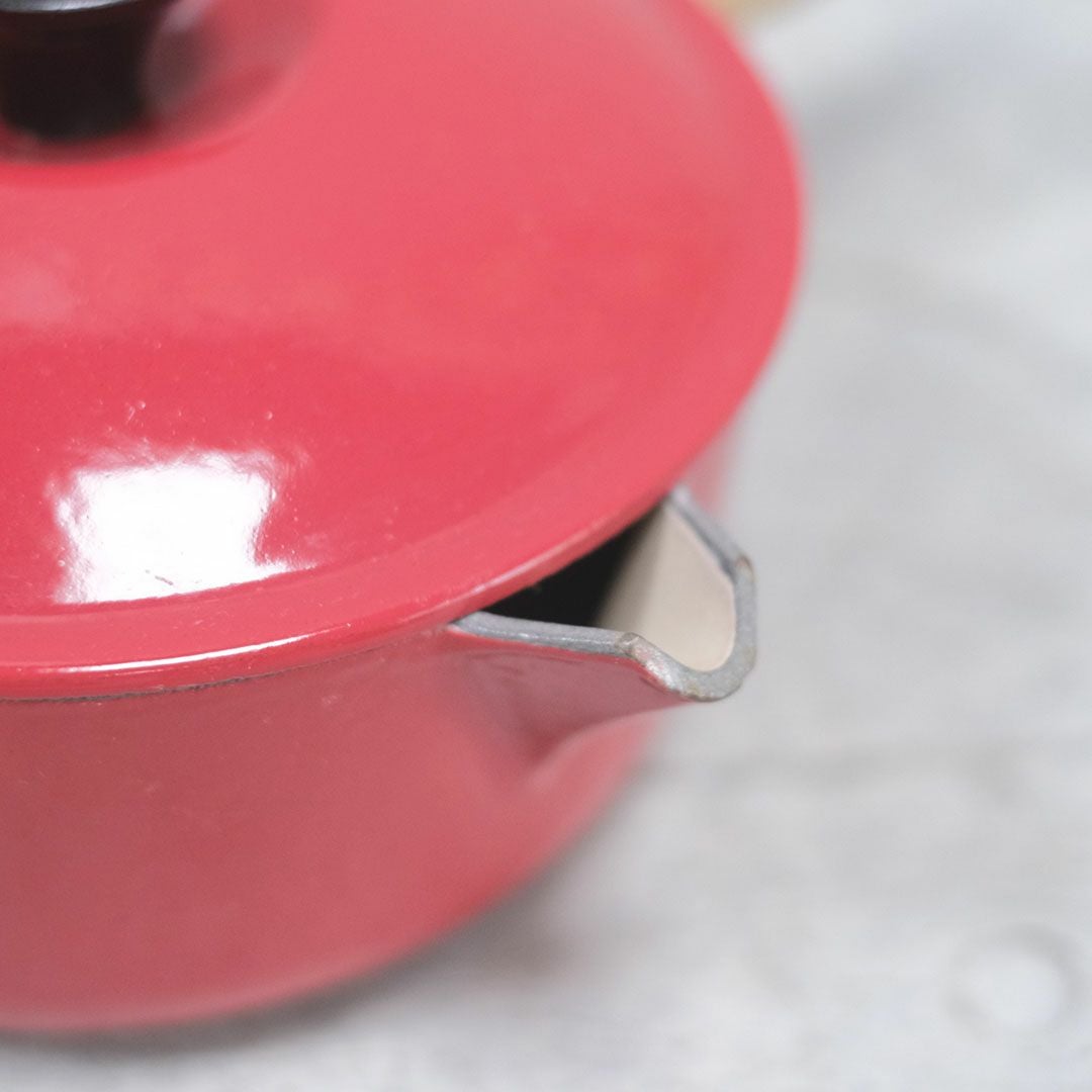 ヴィンテージ Le Creuset（ルクルーゼ）鍋 赤 片手鍋 フランス L44