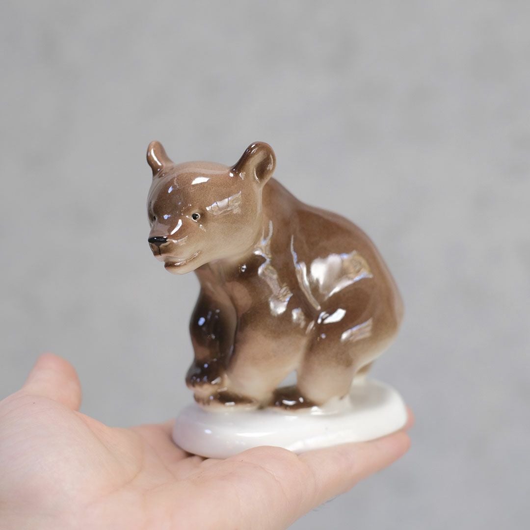 ヴィンテージフィギュリン 熊B 旧ソビエト LOMONOSOV(ロモノーソフ) ソビエト 陶器置物55