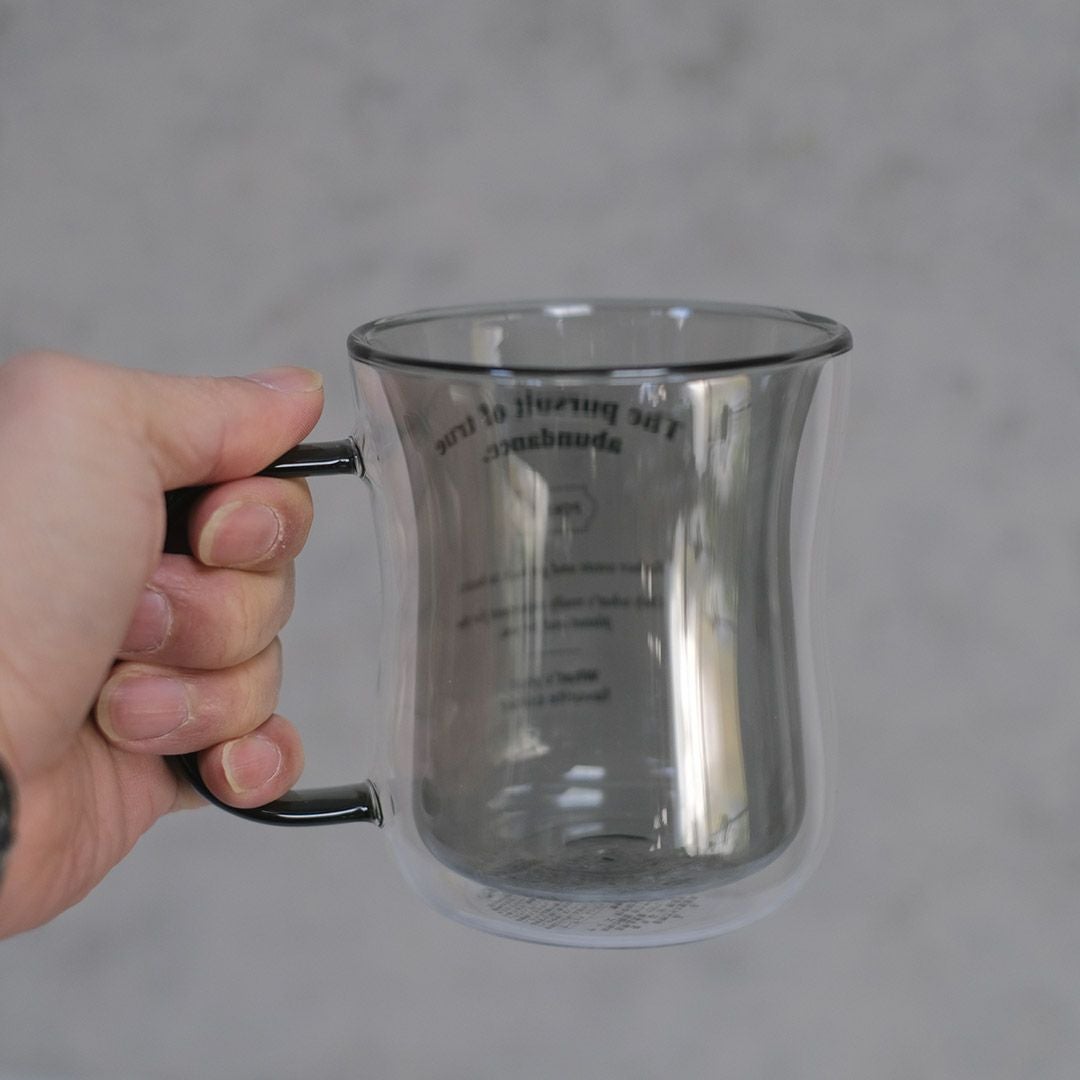 ガラスマグカップ グレイ 350ml 耐熱 ダブルウォールグラス3