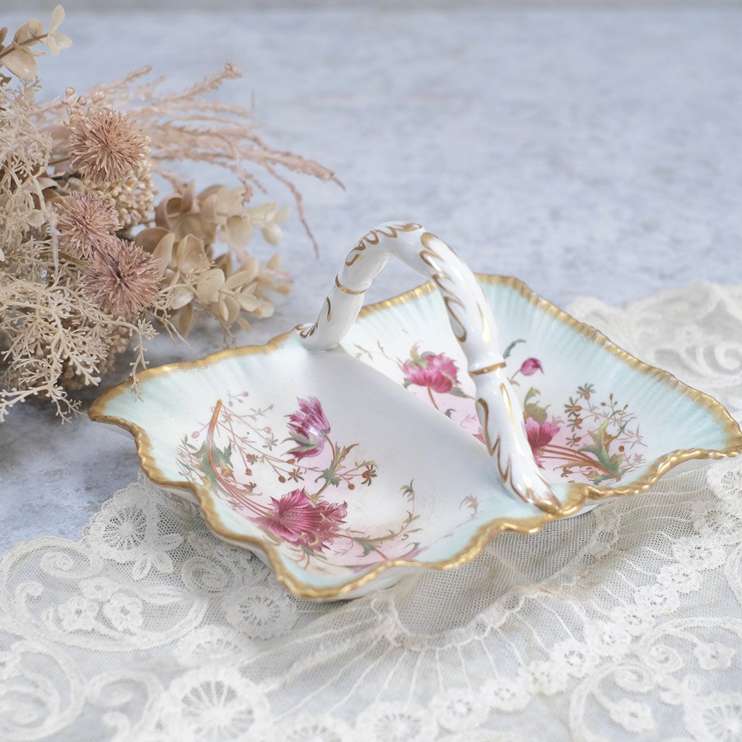 アンティーク キャンディーディッシュ バスケット イギリス Wiltshaw & Robinson1