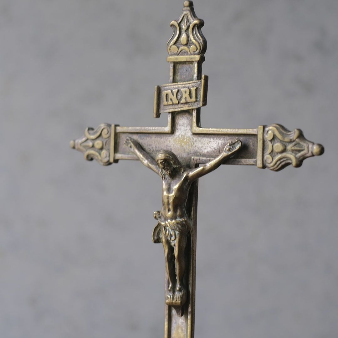 アンティーククロス 真鍮の十字架フランス crucifix(クルーシフィクス) 宗教小物22