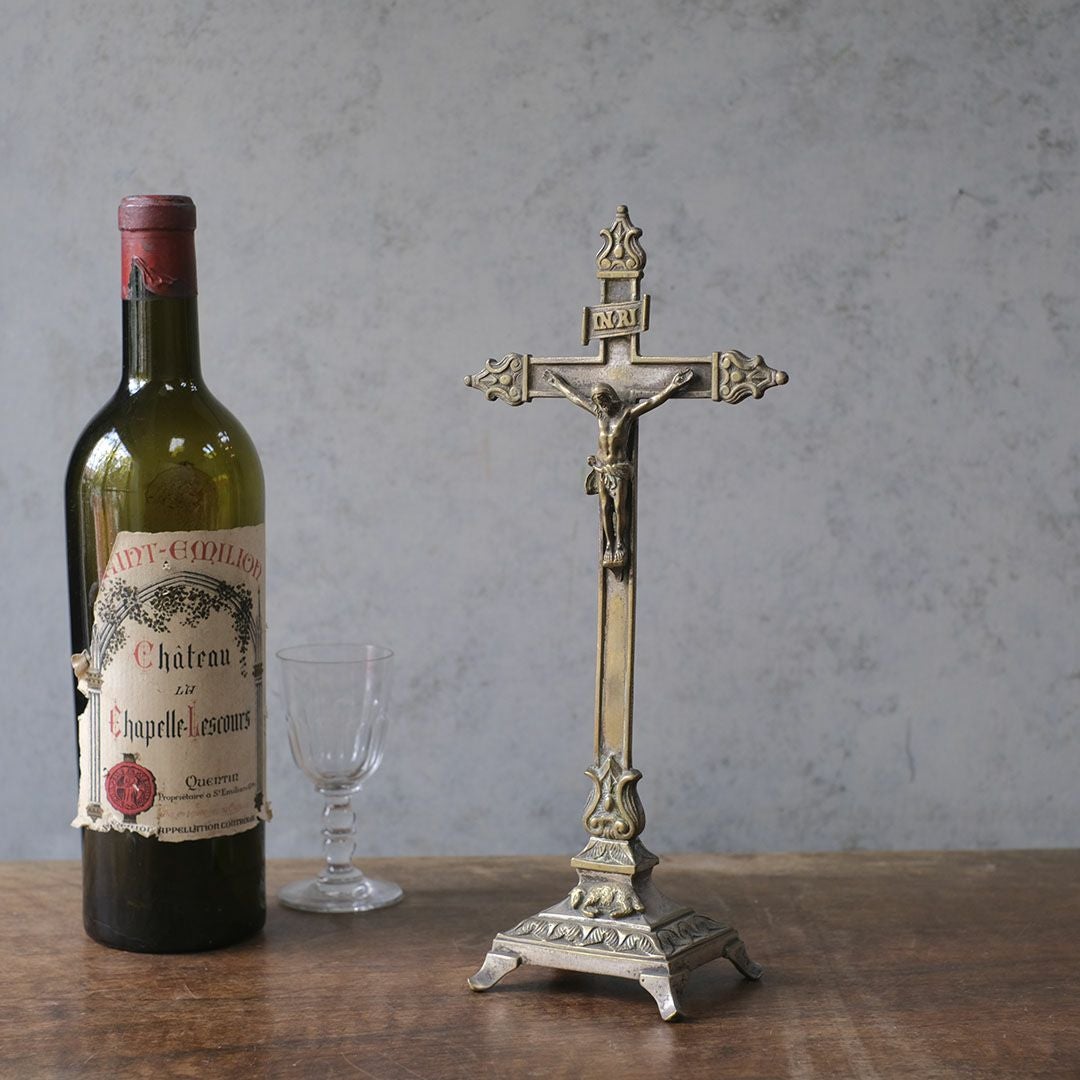 アンティーククロス 真鍮の十字架フランス crucifix(クルーシフィクス) 宗教小物66
