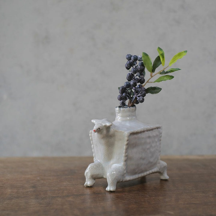 廣田哲哉 動物 一輪挿し 作家物