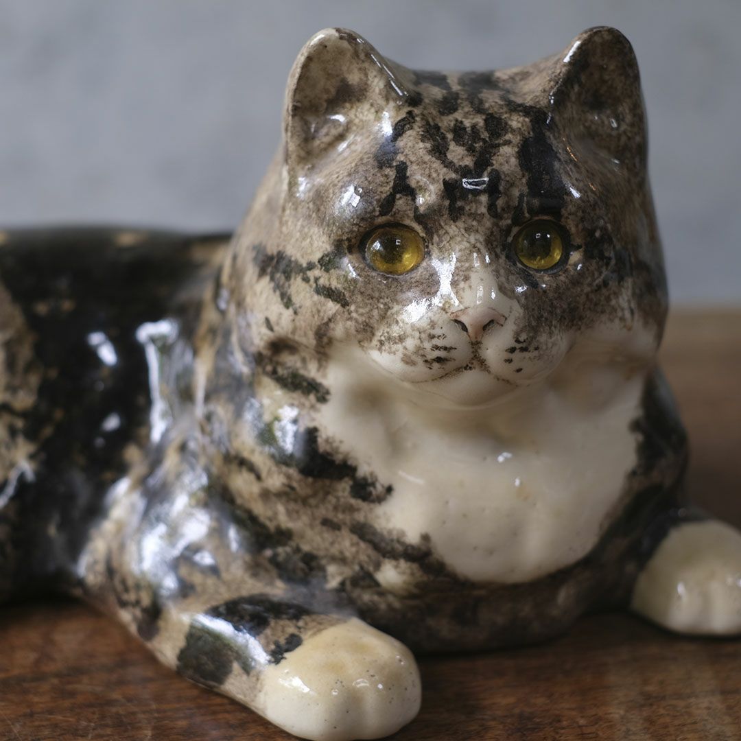ヴィンテージ ウィンスタンレーキャット/ケンジントンキャット サビ猫 イギリス 陶芸作家Jenny Winstanley 置物55