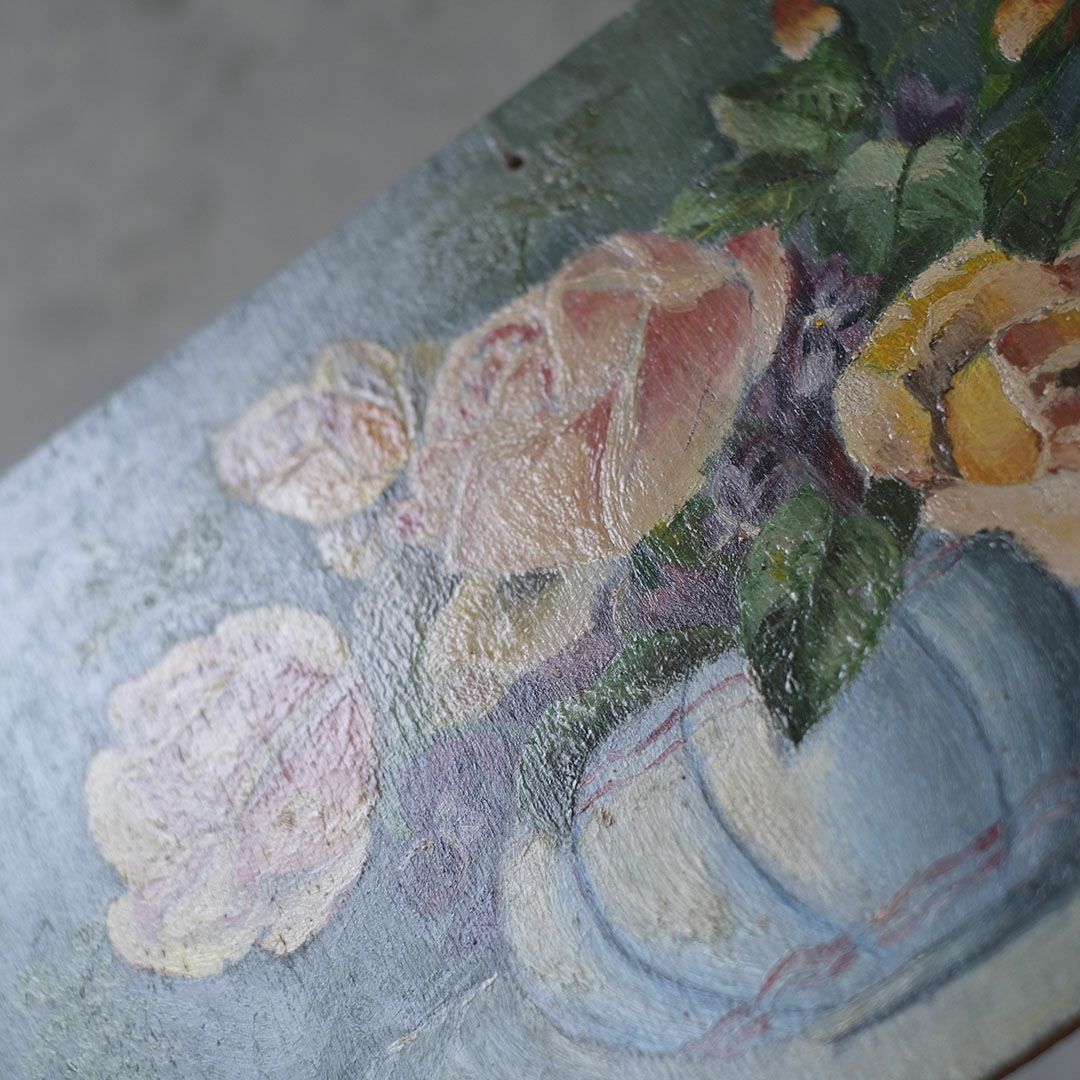 アンティーク油絵 薔薇 フランス 絵画44