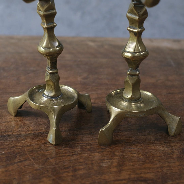 アンティークキャンドルホルダー 真鍮ペア 燭台 イギリス 鳥装飾66