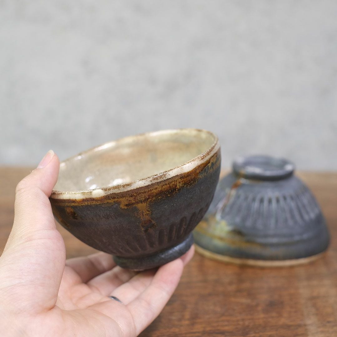 笠間焼【益子淳一】・削りめし碗/作家のうつわ ２色展開 ご飯茶碗 和食器22