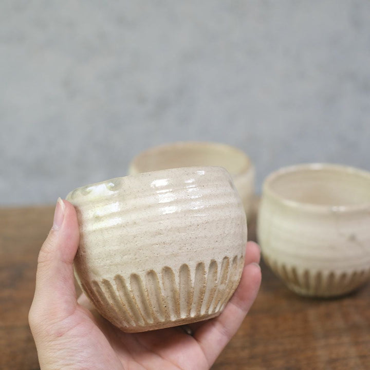 笠間焼【益子淳一】 丸カップ 作家のうつわ 粉引 和食器22