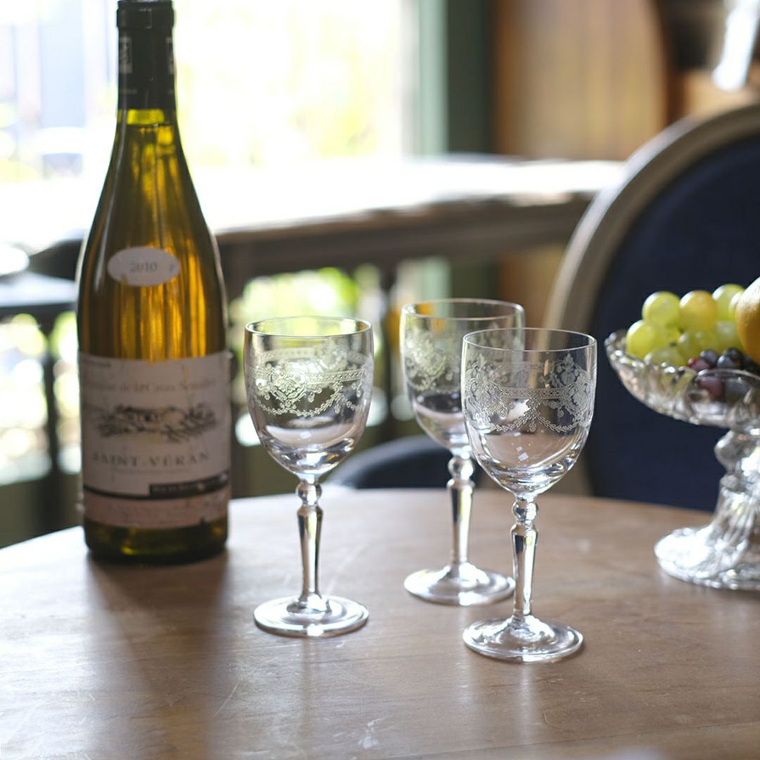 アンティーククリスタルワイングラス Baccarat オールドバカラ Louis XV フランス11