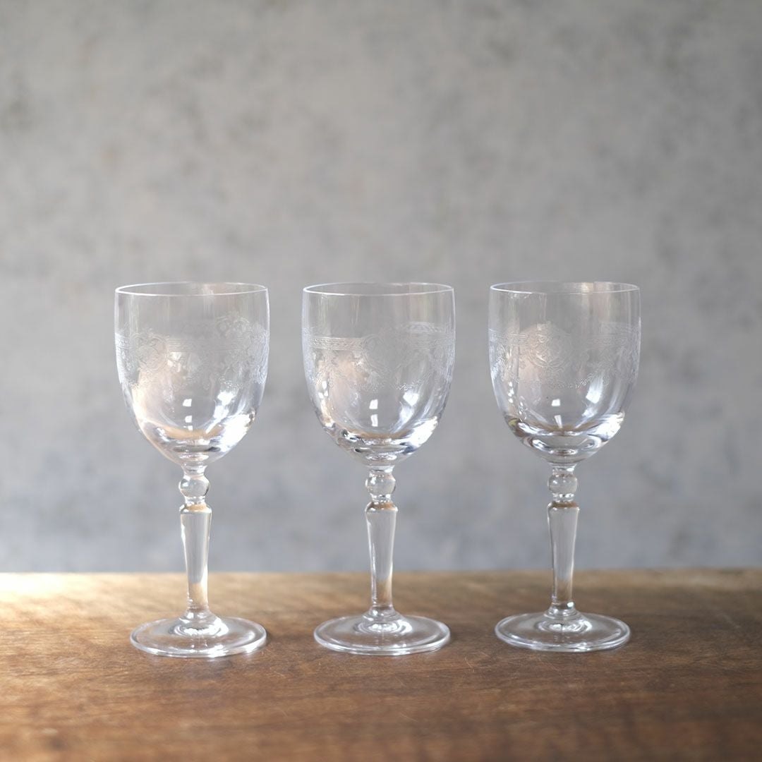 アンティーククリスタルワイングラス Baccarat オールドバカラ Louis XV フランス22