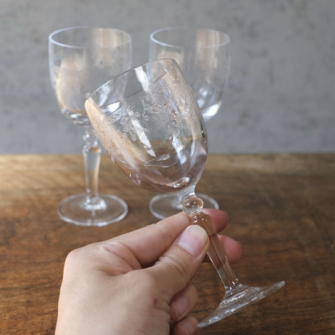アンティーククリスタルワイングラス Baccarat オールドバカラ Louis XV フランス33