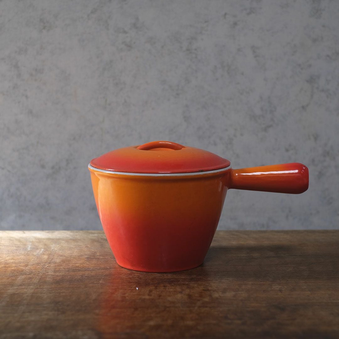 ヴィンテージ ル・クルーゼ LE CREUSET 鍋 オレンジ 片手鍋 フランス11
