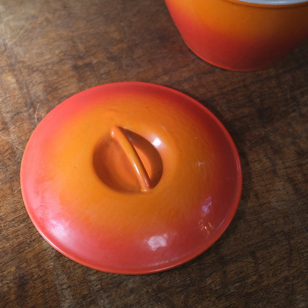 ヴィンテージ ル・クルーゼ LE CREUSET 鍋 オレンジ 片手鍋 フランス88