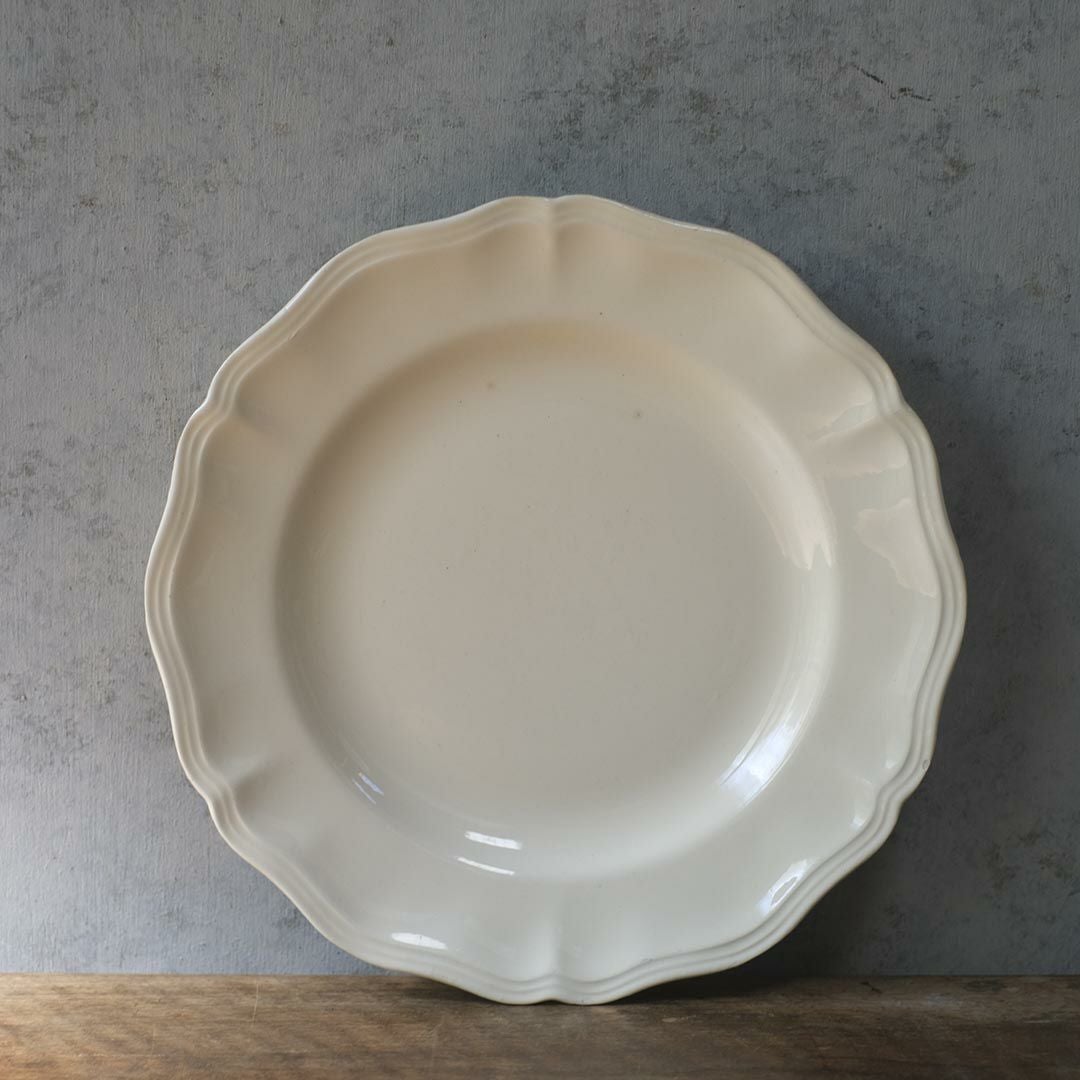 アンティーク皿 フラワーリムプレート 白 花リム皿/アンティーク食器66