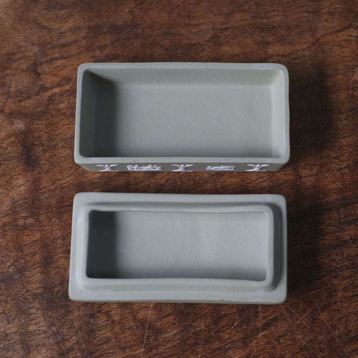 ヴィンテージ WEDGWOODジャスパー トリンケットボックス セージグリーン66