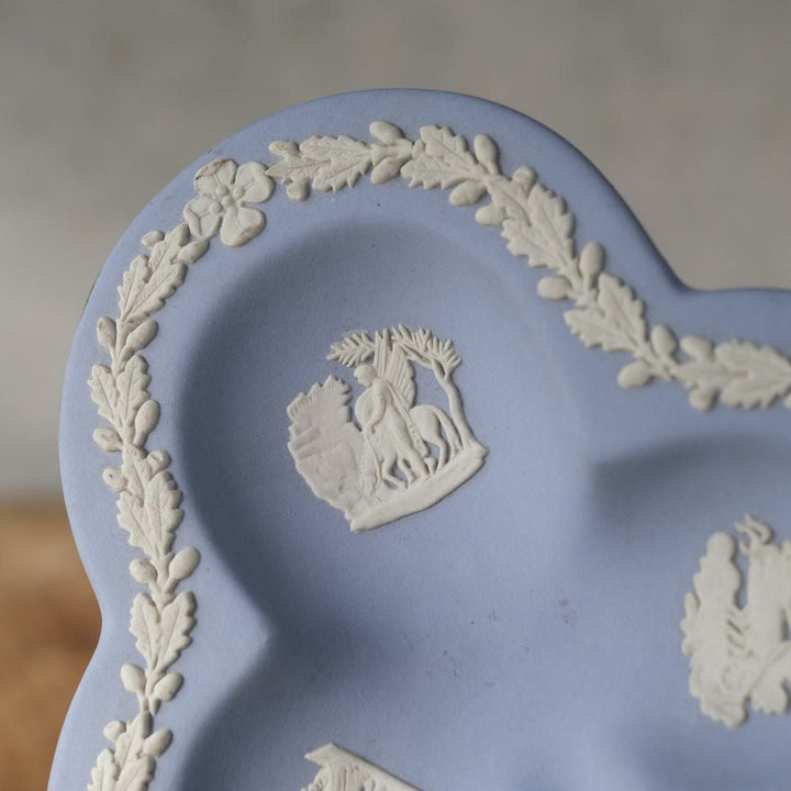 ヴィンテージ WEDGWOODジャスパー プレート ストーンウェア クローバー型 イギリス44