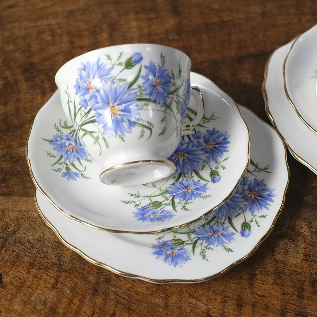 ヴィンテージティーカップトリオ Royal Vale ロイヤルベール ヤグルマギク（矢車菊 / Cornflower）33