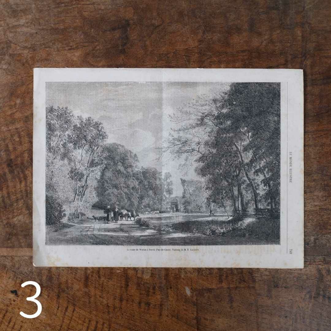 アンティークLe Monde illustr1860年代 リトグラフデザインページ66