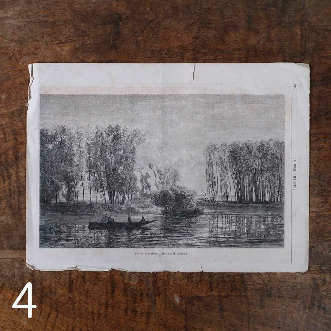 アンティークLe Monde illustr1860年代 リトグラフデザインページ77