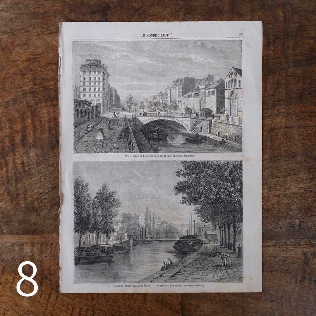 アンティークLe Monde illustr1860年代 リトグラフデザインページ1111