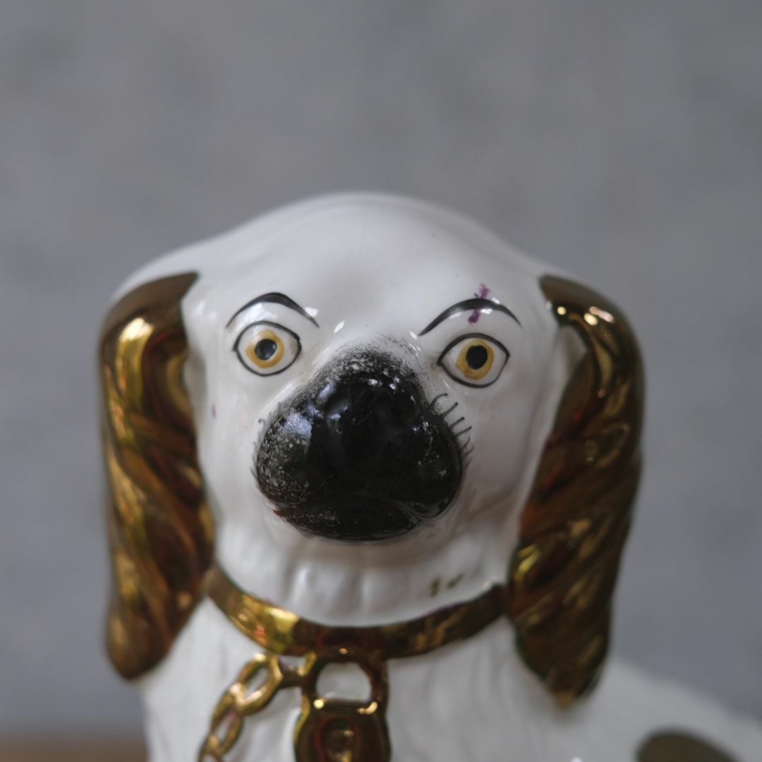 アンティークスタッフォードシャードッグ イギリス 陶器の犬の置物55