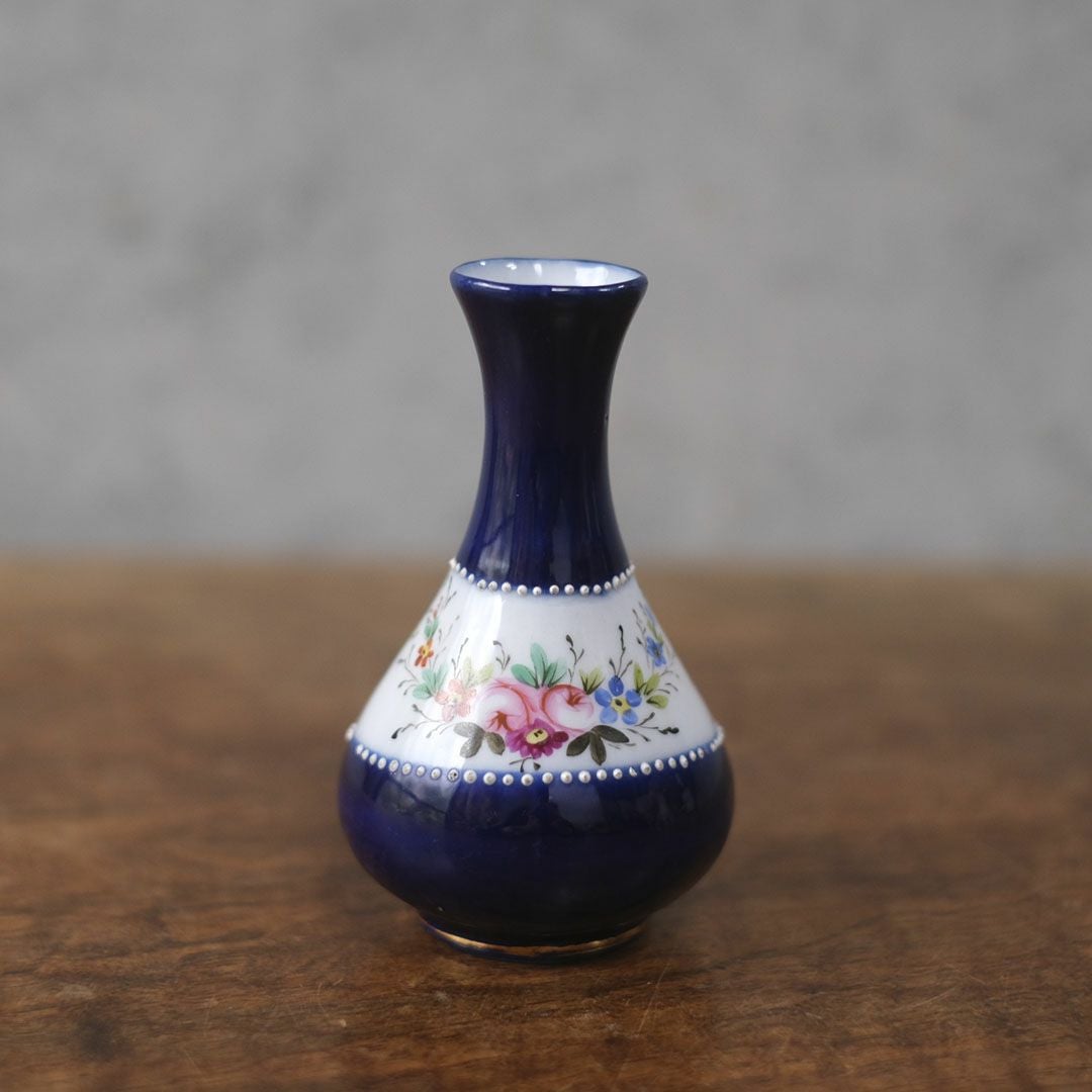 アンティークフラワーベース 一輪挿し 小さな花瓶 陶器 花モチーフ イギリス11