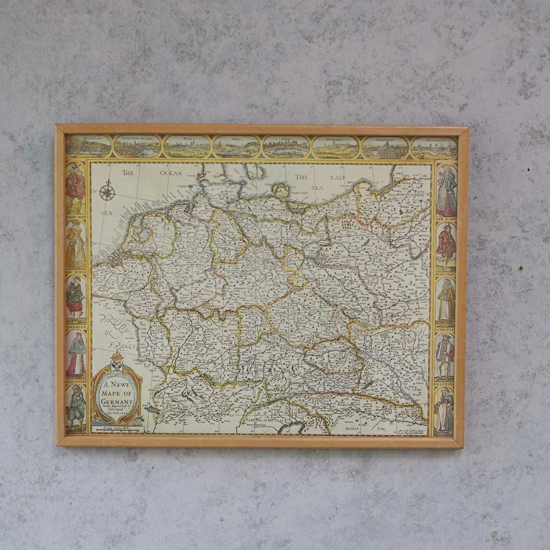 ヴィンテージ マップピクチャー 地図 絵 ドイツ