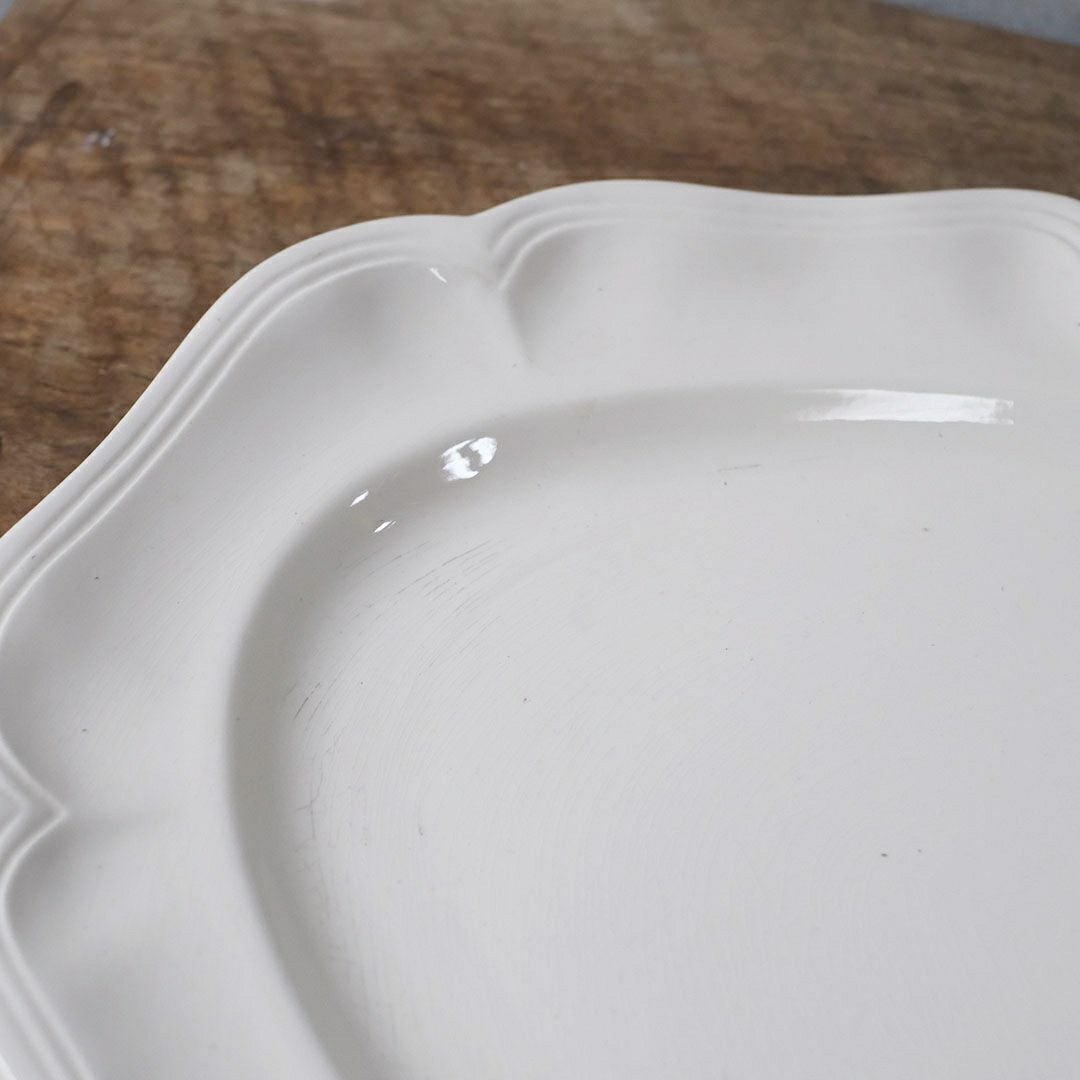 アンティーク皿 オードブル大皿 フラワーリムプレート 白 花リム皿 アンティーク食器33