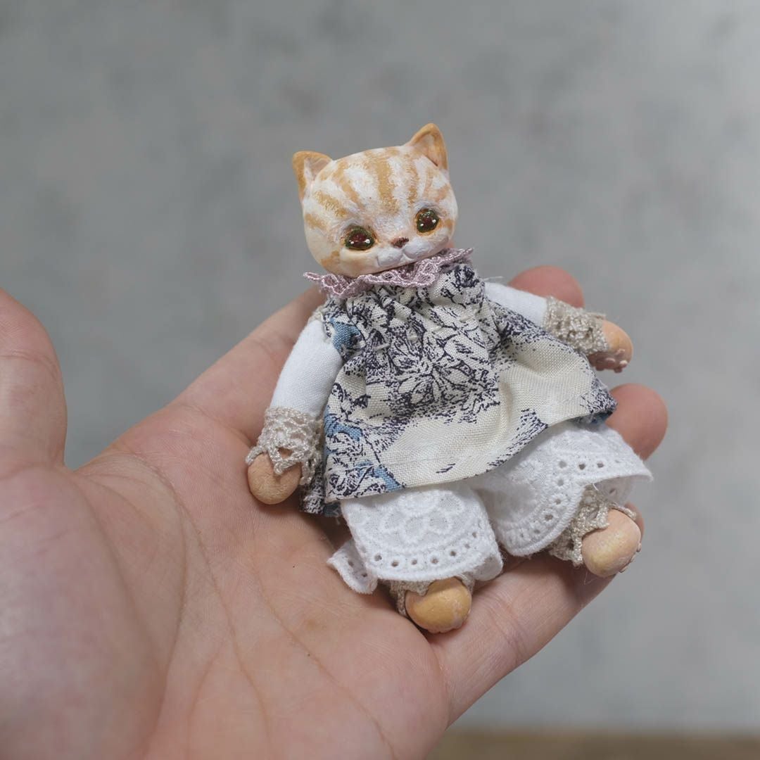 奏ちよこ ミニ猫 茶トラ 人形 ドール 空創作家66